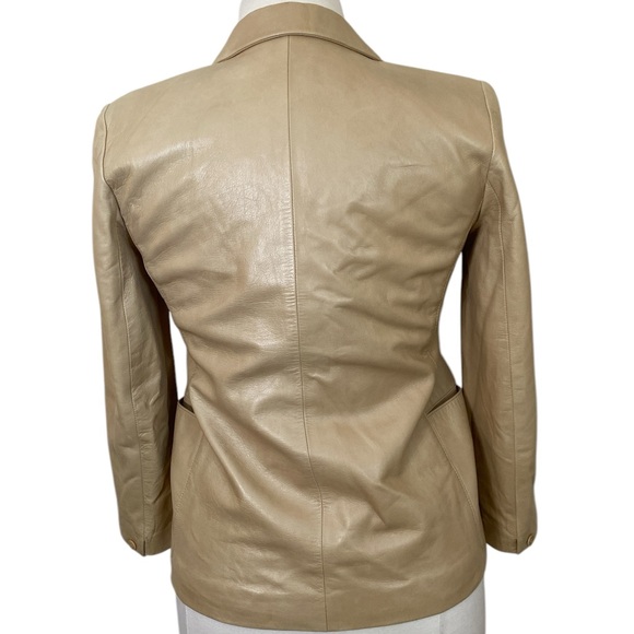 Dkny minimalist tan buttery soft leather blazer jacket - Picture 3 of 9